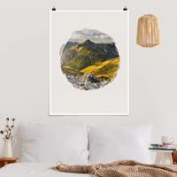 Klebefieber Poster Wasserfarben - Berge und Tal der Lechtaler Alpen in Tirol
