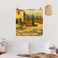 Klebefieber Poster Italienische Landschaft - Toskana