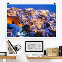 Klebefieber Poster Santorini at night