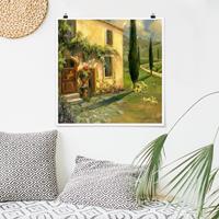 Klebefieber Poster Italienische Landschaft - Zypresse