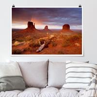 Klebefieber Poster Monument Valley bei Sonnenuntergang