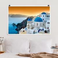 Klebefieber Poster Sonnenuntergang über Santorin