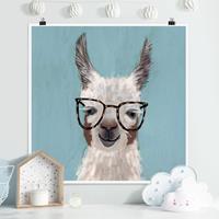 Klebefieber Poster Lama mit Brille II