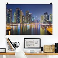 Klebefieber Poster Dubai Nacht Skyline