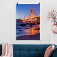 Klebefieber Poster Golden Gate Bridge am Abend