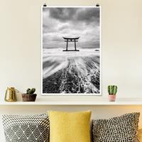 Klebefieber Poster Japanisches Torii im Meer