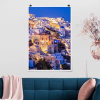 Klebefieber Poster Santorini at night