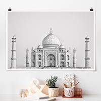Klebefieber Poster Taj Mahal in Grau