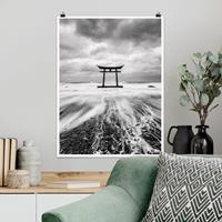 Klebefieber Poster Japanisches Torii im Meer