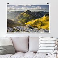 Klebefieber Poster Berge und Tal der Lechtaler Alpen in Tirol