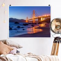 Klebefieber Poster Golden Gate Bridge am Abend