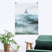 Klebefieber Poster Morgennebel über dem Dschungel von Bagan