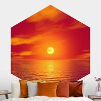 Klebefieber Hexagon Fototapete selbstklebend Beautiful Sunset