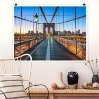 Klebefieber Poster Morgenblick von der Brooklyn Bridge