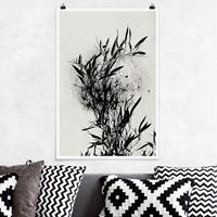 Klebefieber Poster Grafische Pflanzenwelt - Schwarzer Bambus