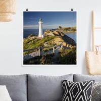 Klebefieber Poster Castle Point Leuchtturm Neuseeland