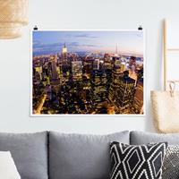 Klebefieber Poster New York Skyline bei Nacht