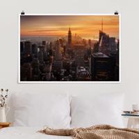 Klebefieber Poster Manhattan Skyline Abendstimmung