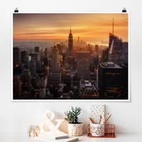 Klebefieber Poster Manhattan Skyline Abendstimmung