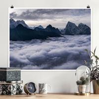 Klebefieber Poster Wolkenmeer im Himalaya
