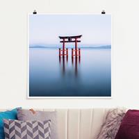 Klebefieber Poster Torii im Wasser