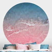 Klebefieber Runde Fototapete selbstklebend Ozean in Pink