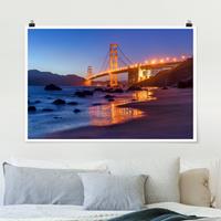 Klebefieber Poster Golden Gate Bridge am Abend