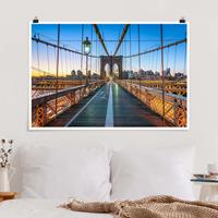 Klebefieber Poster Morgenblick von der Brooklyn Bridge