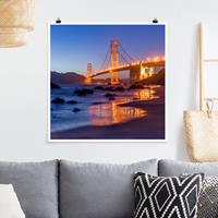 Klebefieber Poster Golden Gate Bridge am Abend