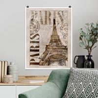 Klebefieber Poster Shabby Chic Collage - Paris