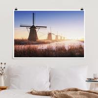 Klebefieber Poster Windmühlen von Kinderdijk