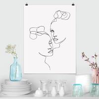 Klebefieber Poster Line Art Gesichter Frauen Schwarz Weiß