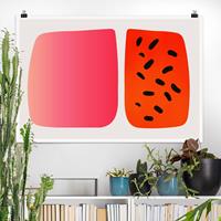 Klebefieber Poster Abstrakte Formen - Melone und Rosa