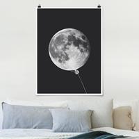 Klebefieber Poster Kunstdruck Luftballon mit Mond