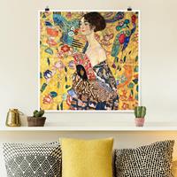 Klebefieber Poster Gustav Klimt - Dame mit Fächer