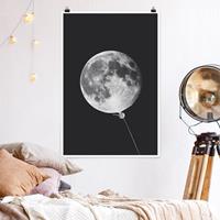 Klebefieber Poster Kunstdruck Luftballon mit Mond