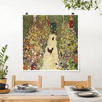 Klebefieber Poster Gustav Klimt - Gartenweg mit Hühnern