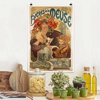 Klebefieber Poster Kunstdruck Alfons Mucha - Plakat für La Meuse Bier