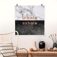 Klebefieber Poster Inhale Exhale Kupfer und Marmor