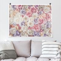 Klebefieber Poster Pastell Paper Art Rosen