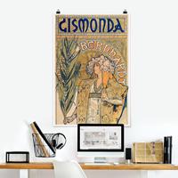 Klebefieber Poster Kunstdruck Alfons Mucha - Plakat für Theaterstück Gismonda