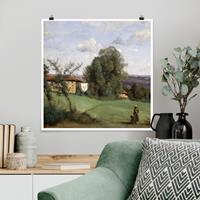 Klebefieber Poster Jean-Baptiste Camille Corot - Ein Bauernhof