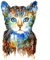 Wall-Art Wandfolie Levensvreugd - kleine kat (1 stuk)