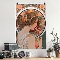 Klebefieber Poster Kunstdruck Alfons Mucha - Schlüsselblume