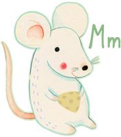 Wall-Art Wandfolie Muis mouse letter M (1 stuk)