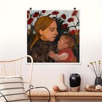 Klebefieber Poster Paula Modersohn-Becker - Junge Frau mit Kind