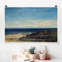 Klebefieber Poster Gustave Courbet - Blaues Meer
