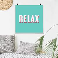 Klebefieber Poster Relax Typo auf Blau