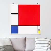 Klebefieber Poster Piet Mondrian - Komposition Rot Blau Gelb