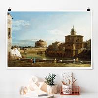 Klebefieber Poster Bernardo Bellotto - Ansicht Roms am Ufer